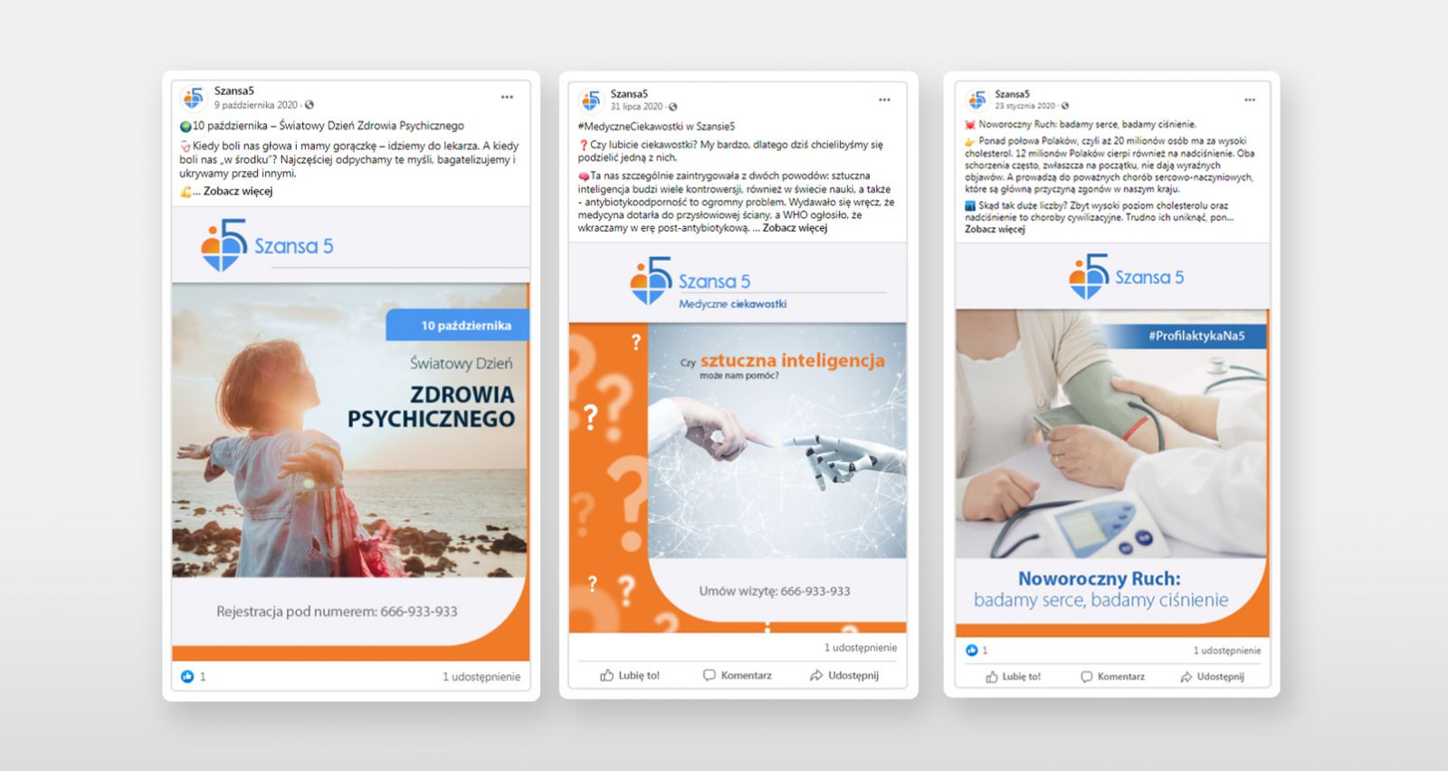 Media społecznościowe - SZANSA 5 - przychodnia prywatna